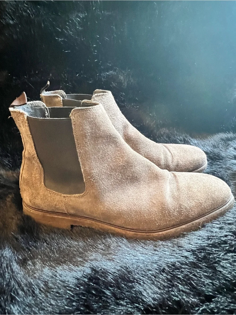 To Boot New York Men's Suede Chelsea Boots in Light Brown
